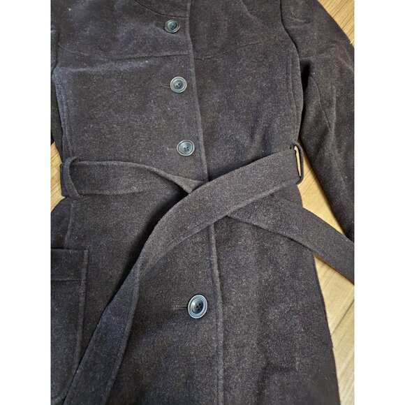 Portrait Wool Blend Coat Long Solid Brown Womens Size Large - Picture 1 of 5
